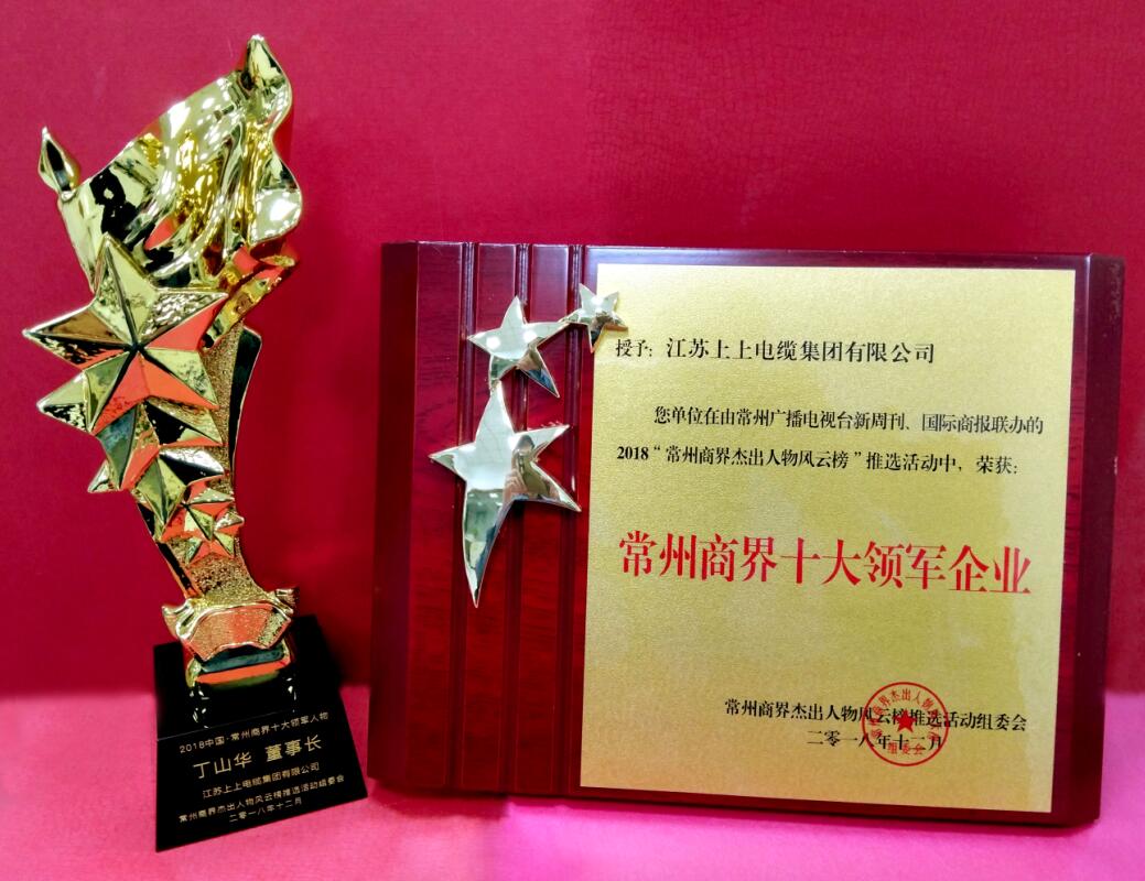 2018年12月6日，丁山华董事长荣获“常州商界十大领军人物”